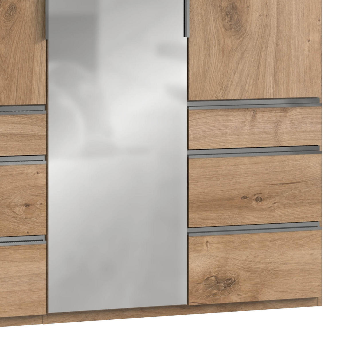DREHTÜRENSCHRANK in Eichefarben  - Chromfarben/Eichefarben, Modern, Holzwerkstoff (150/236/58cm) - MID.YOU