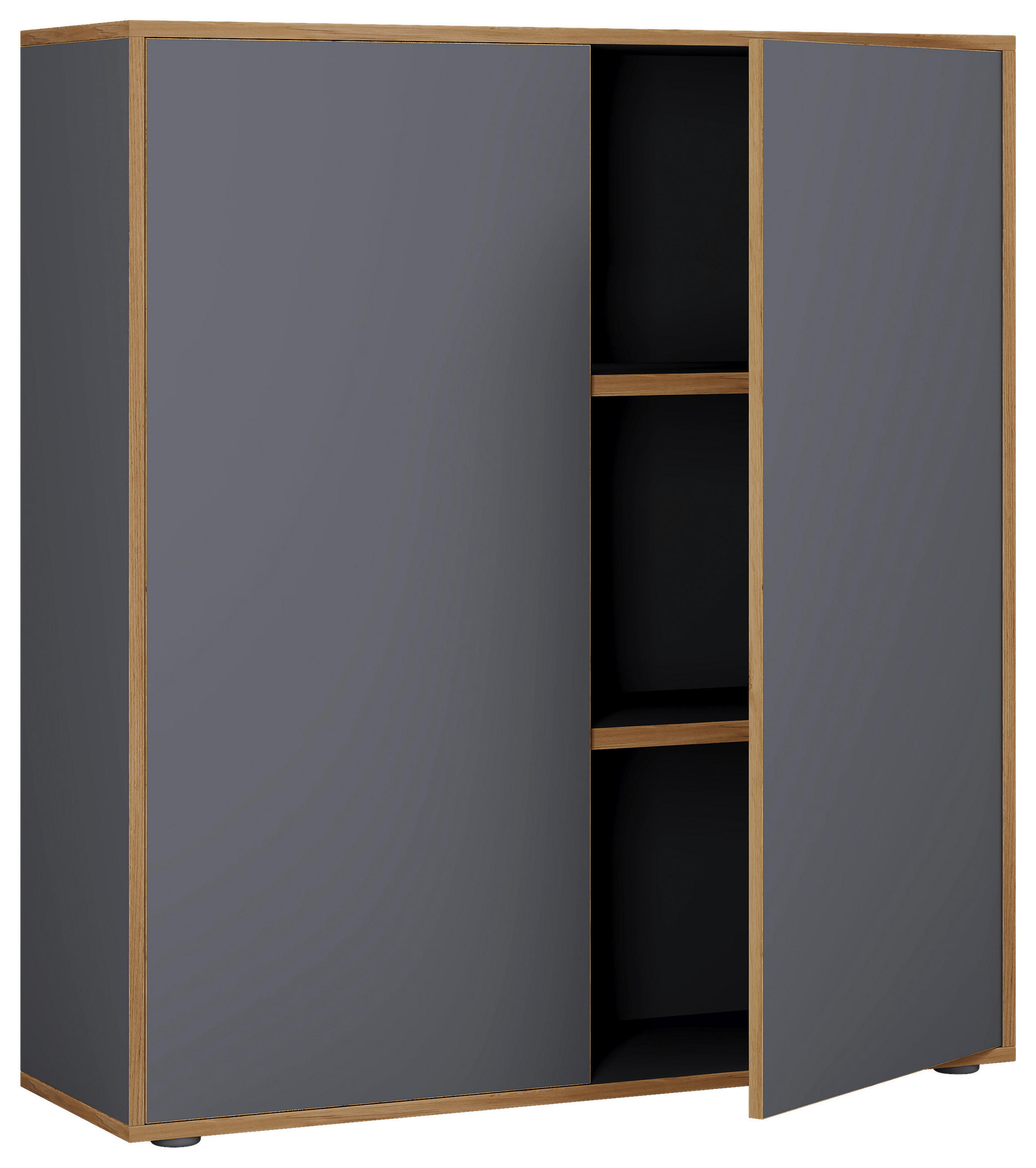 AKTENSCHRANK Anthrazit, Honigeiche  - Honigeiche/Anthrazit, Design, Holzwerkstoff (100/110/33cm) - MID.YOU