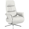 RELAXSESSEL in Leder Weiss  - Chromfarben/Weiss, Design, Leder/Metall (74/108/86cm) - Welnova