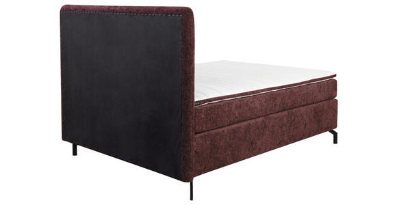 BOXSPRINGBETT 140/200 cm  in Dunkelrot  - Schwarz/Dunkelrot, Design, Textil/Metall (140/200cm) - Esposa