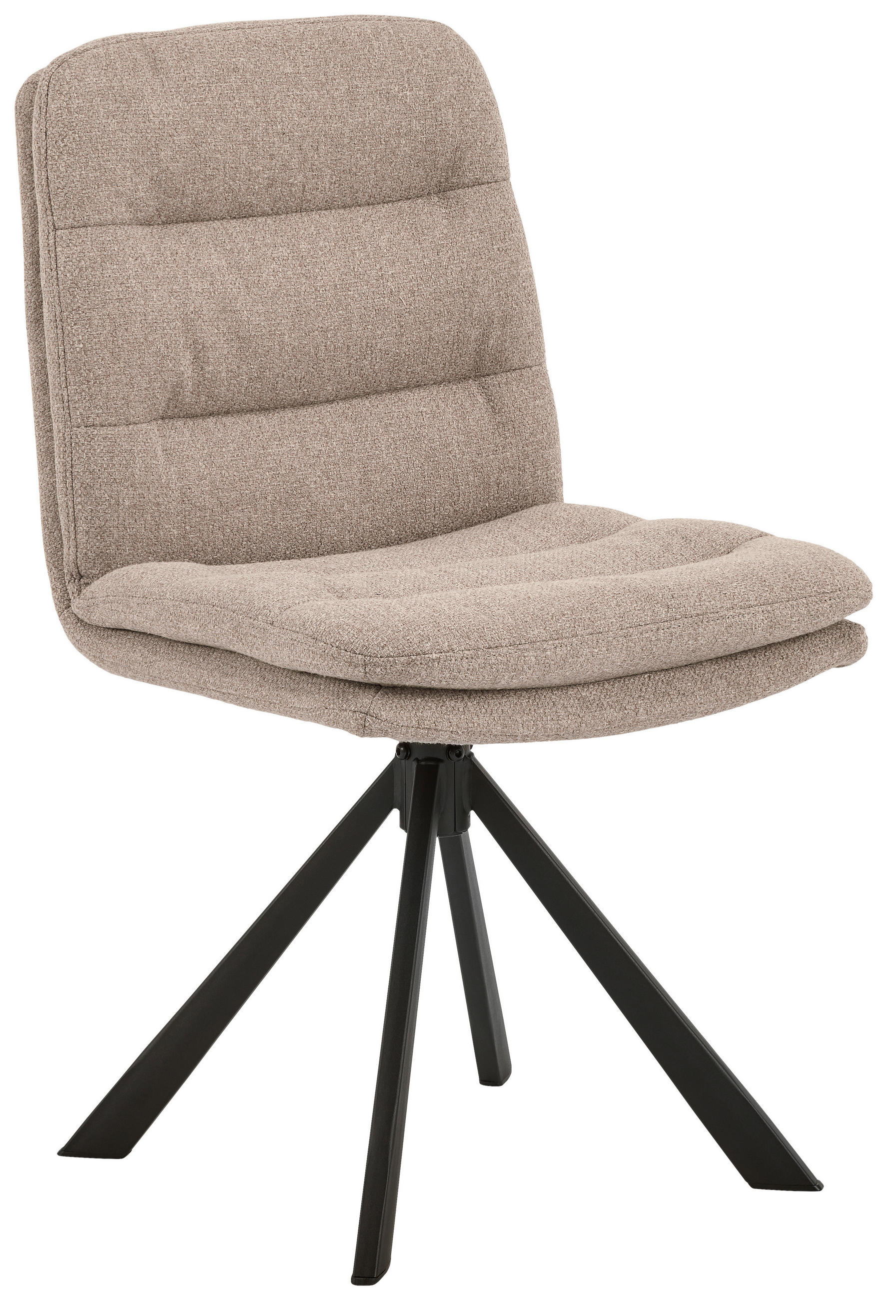 STUHL Stahl  - Beige/Schwarz, Trend, Textil/Metall (47/85/57cm) - MID.YOU