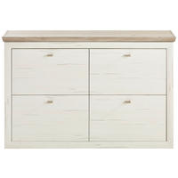 SKOSKÅP - vit/nickelfärgad, Lifestyle, metall/trämaterial (140/92/22,5cm) - Hom`in