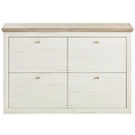 SCHUHKIPPER in 140/92/22,5 cm - Weiß/Grau, LIFESTYLE, Holzwerkstoff/Metall (140/92/22,5cm) - Hom`in