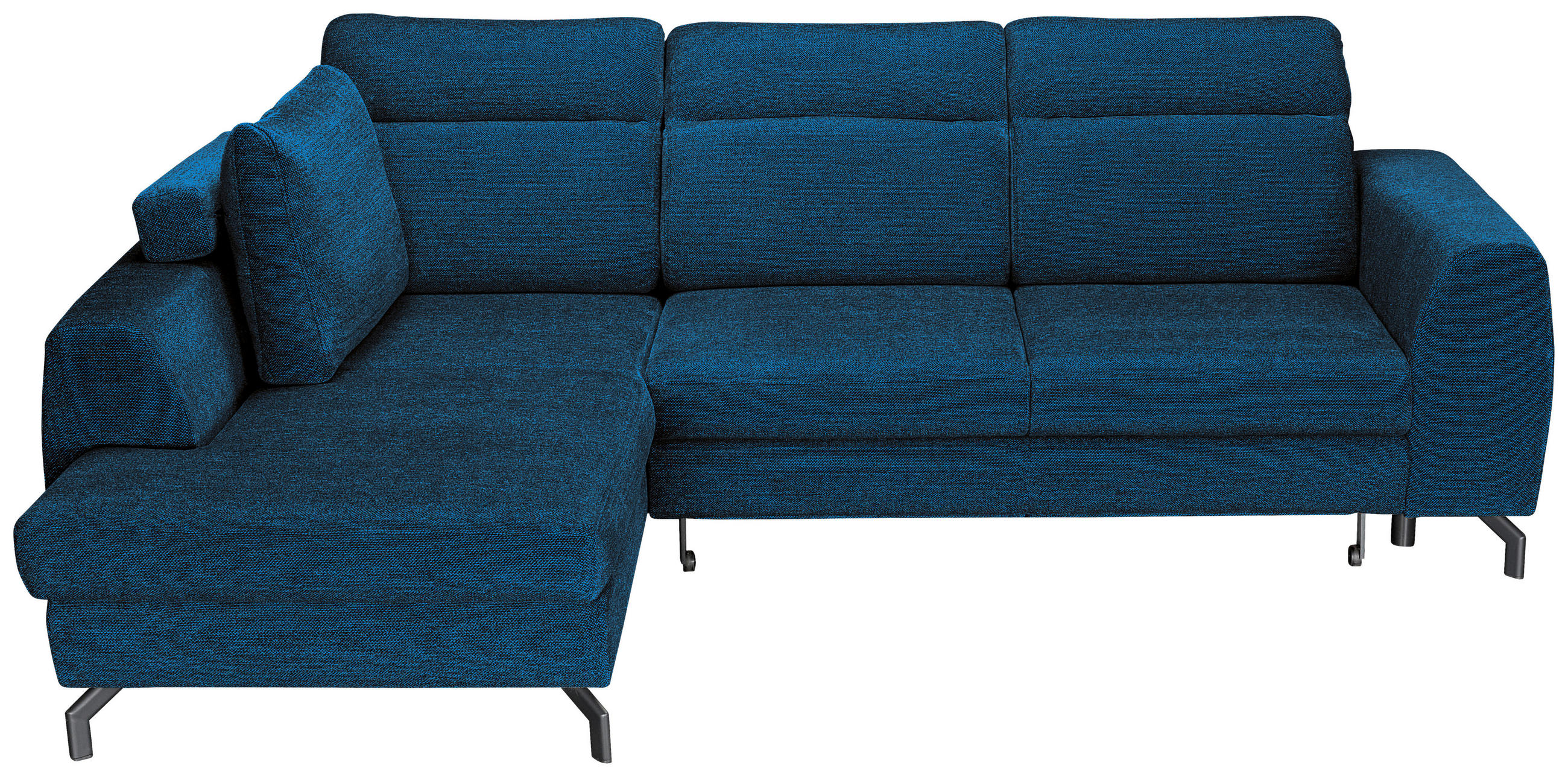 ECKSOFA Blau Chenille  - Blau/Schwarz, KONVENTIONELL, Textil/Metall (185/240cm) - Carryhome