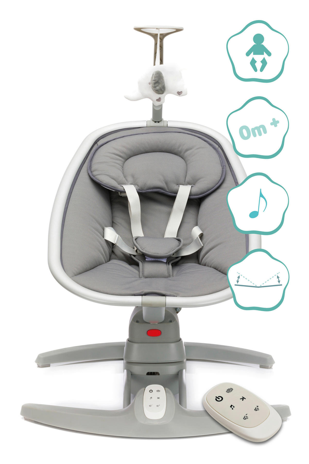 SCHAUKELWIPPE Mimi Grau   - Grau, Basics, Kunststoff/Textil - Fillikid