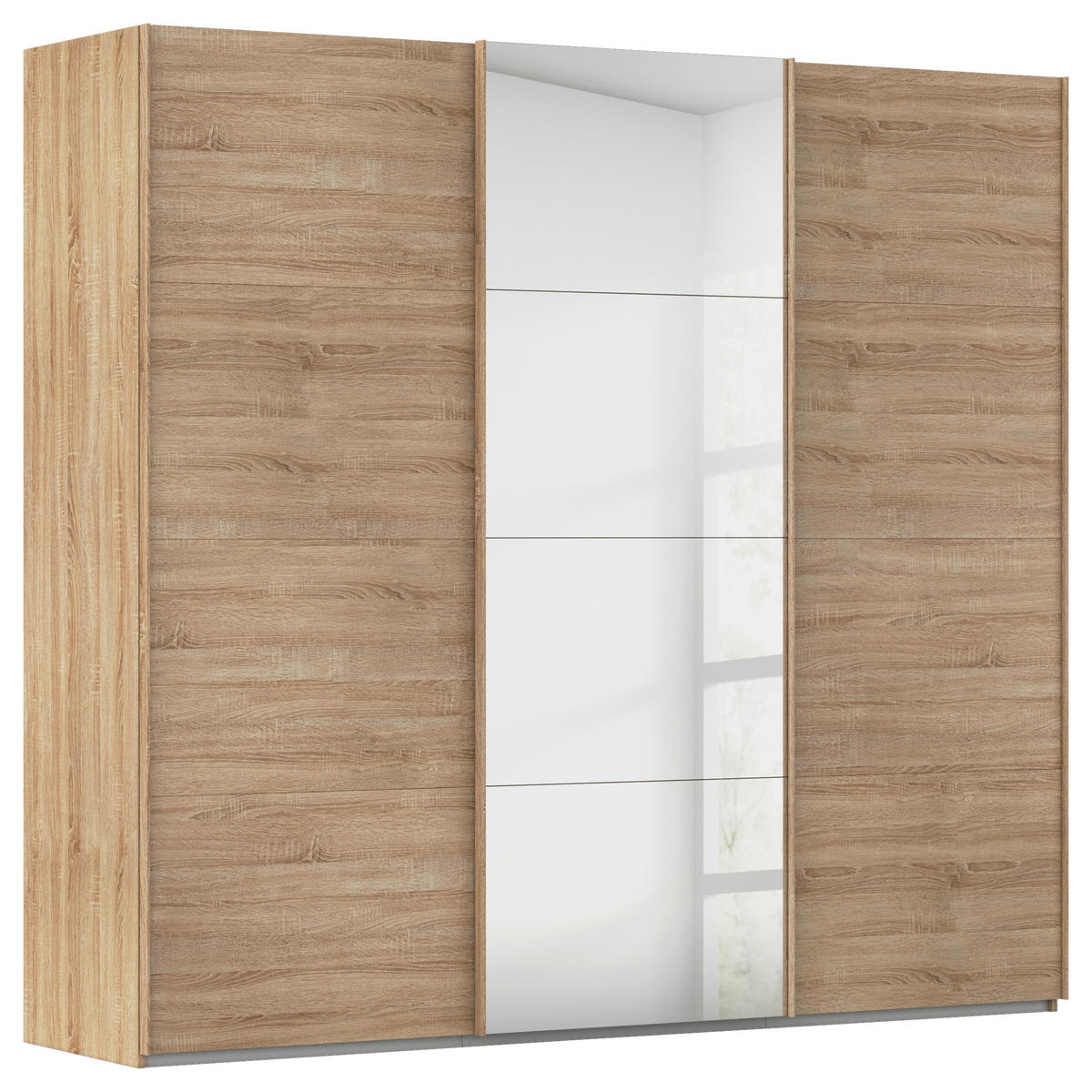 SCHWEBETÜRENSCHRANK 242/223/68 cm 3-türig Sonoma Eiche  - Sonoma Eiche, Design, Glas/Holzwerkstoff (242/223/68cm) - Novel