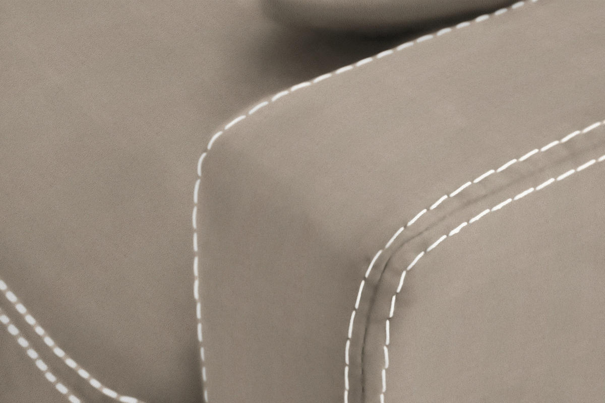 ECKSOFA in Mikrofaser Taupe  200/229 cm  - Taupe/Chromfarben, Design, Textil/Metall (200/229cm) - Pure Home Lifestyle