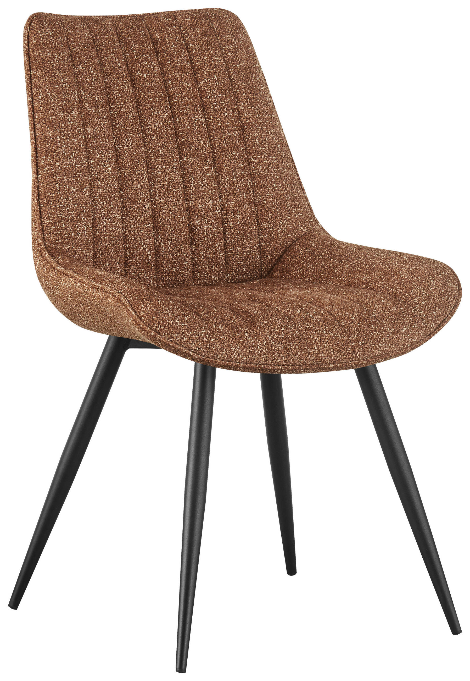 STUHL Leinenoptik Braun Pappel Sperrholz  - Schwarz/Braun, KONVENTIONELL, Holz/Textil (54/88/61,5cm) - MID.YOU
