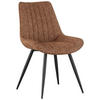 STUHL Leinenoptik Braun Pappel Sperrholz  - Schwarz/Braun, KONVENTIONELL, Holz/Textil (54/88/61,5cm) - MID.YOU