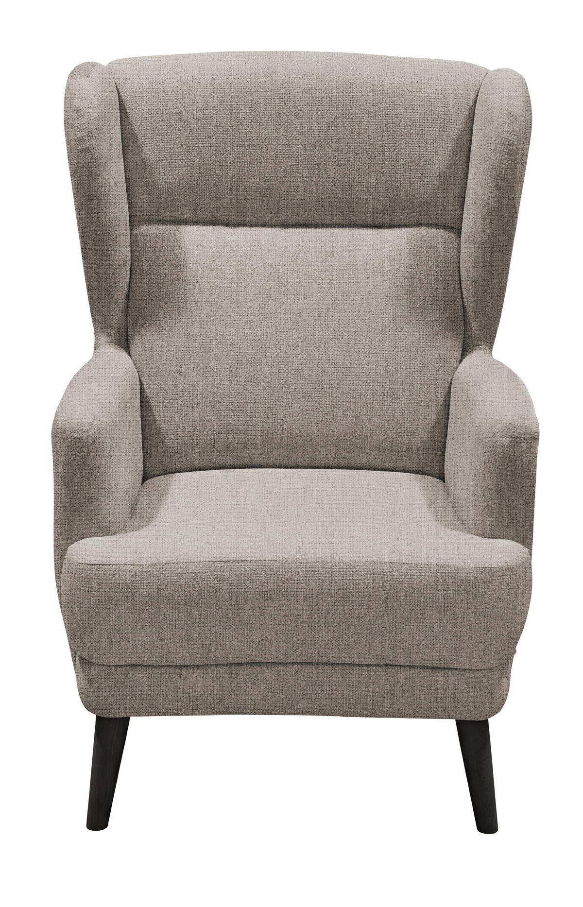 SESSEL in Mikrovelours Taupe  - Taupe/Schwarz, MODERN, Holz/Textil (74/106/94cm) - MID.YOU