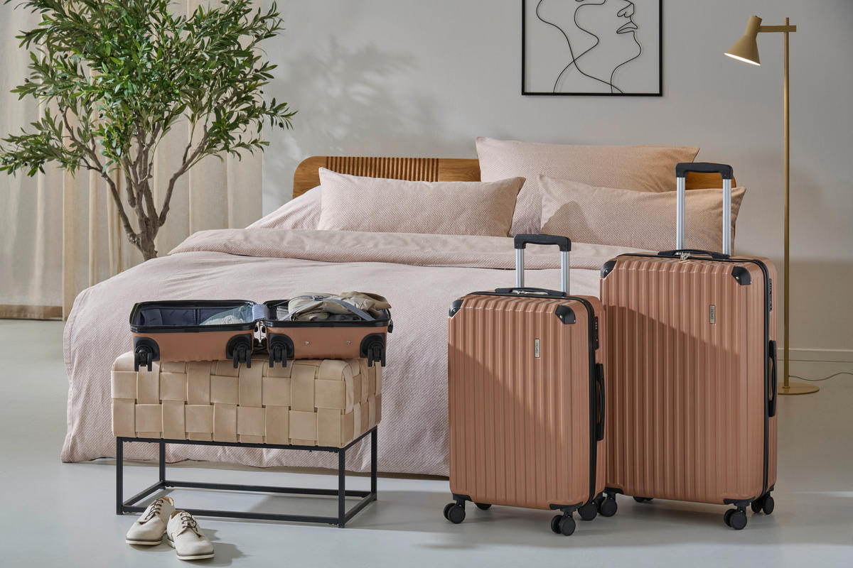 REISEKOFFERSET Mokka 3-teilig  - Mokka, Basics, Kunststoff/Textil - Novel