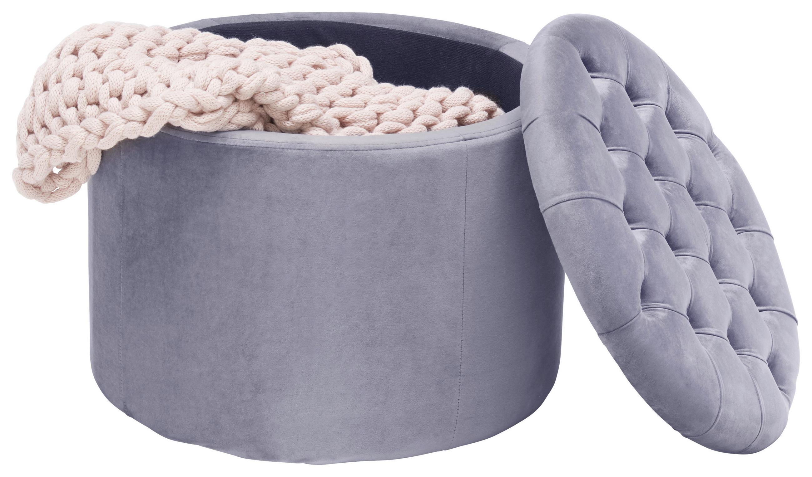 TABURET, dřevo, textil, 50/40/50 cm - šedá, Trend, dřevo/textil (50/40/50cm) - Carryhome