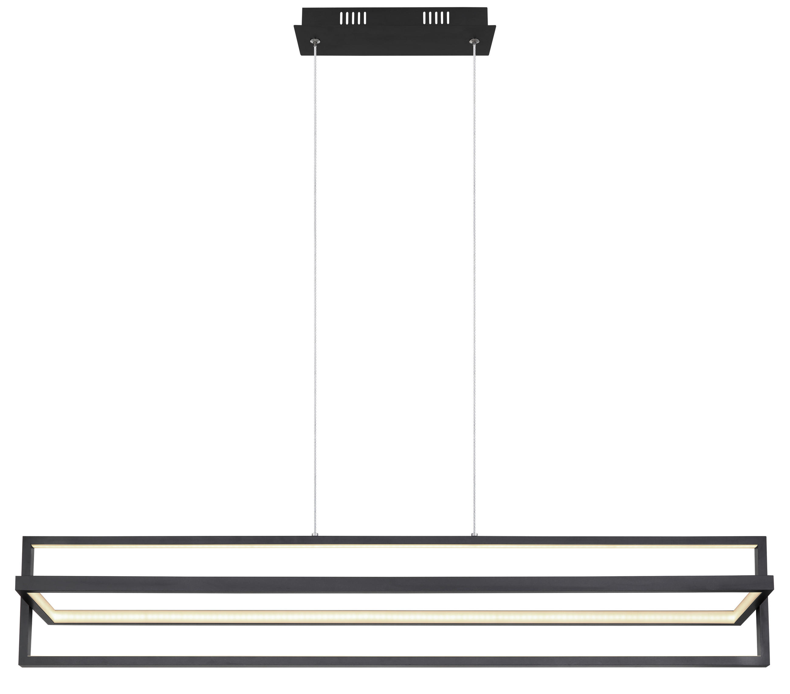 HÄNGELEUCHTE 102/18/120 cm    - Opal/Schwarz, Trend, Kunststoff/Metall (102/18/120cm) - Globo