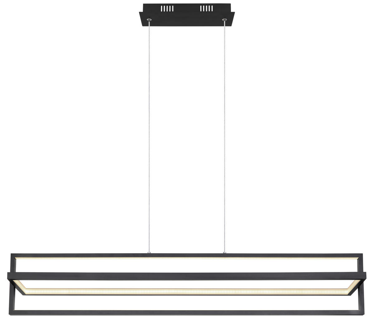 HÄNGELEUCHTE 102/18/120 cm    - Opal/Schwarz, Trend, Kunststoff/Metall (102/18/120cm) - Globo