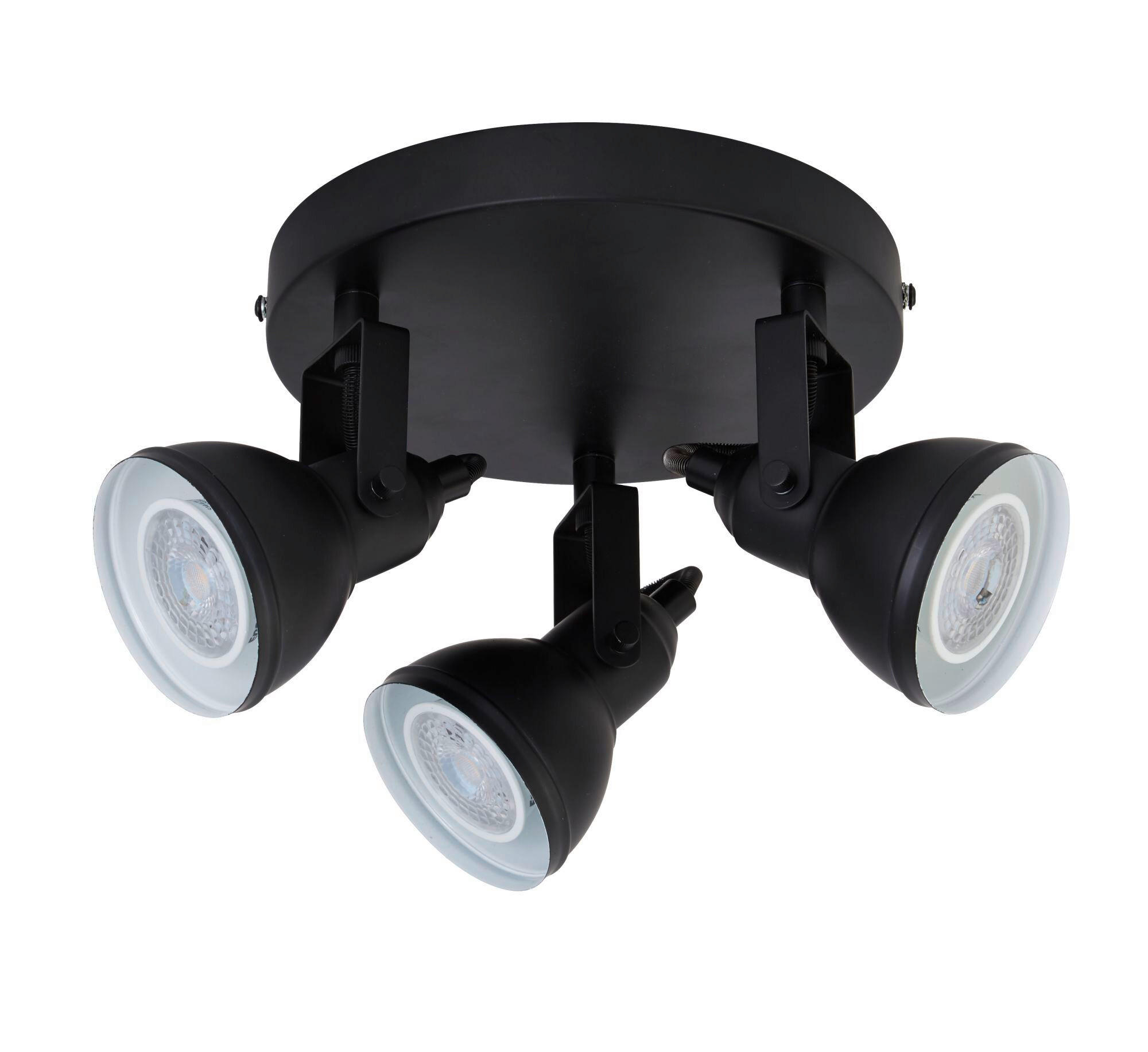 DECKENSTRAHLER Focus 30/17/30 cm   - Schwarz, Basics, Metall (30/17/30cm) - Searchlight