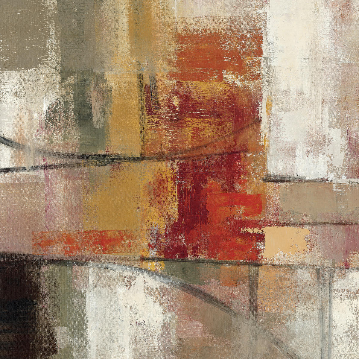 LEINWANDBILD Abstraktes 55/55 cm  - Multicolor, Basics, Holz/Papier (55/55cm) - Euroart