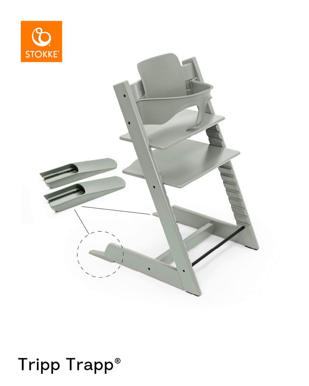 HOCHSTUHLBÜGEL Tripp Trapp Baby Set²  - Grün, Basics, Kunststoff (43/19/22cm) - Stokke