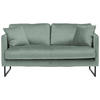 2-SITZER-SOFA Samt Mintgrün  - Schwarz/Mintgrün, Design, Textil/Metall (150/78/84cm) - Carryhome