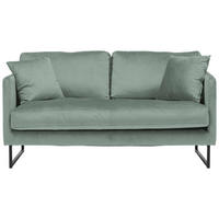2-SITZER-SOFA Samt Mintgrün  - Schwarz/Mintgrün, Design, Textil/Metall (150/78/84cm) - Carryhome