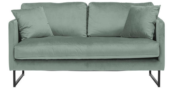 2-SITZER-SOFA  in Samt Mintgrün  - Schwarz/Mintgrün, Design, Textil/Metall (150/78/84cm) - Carryhome