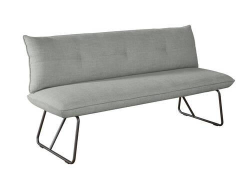 SITZBANK 180/90/70 cm Struktur Grau Metall  - Schwarz/Grau, Design, Textil/Metall (180/90/70cm) - Dieter Knoll