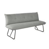 SITZBANK 180/90/70 cm Struktur Grau Metall  - Schwarz/Grau, Design, Textil/Metall (180/90/70cm) - Dieter Knoll