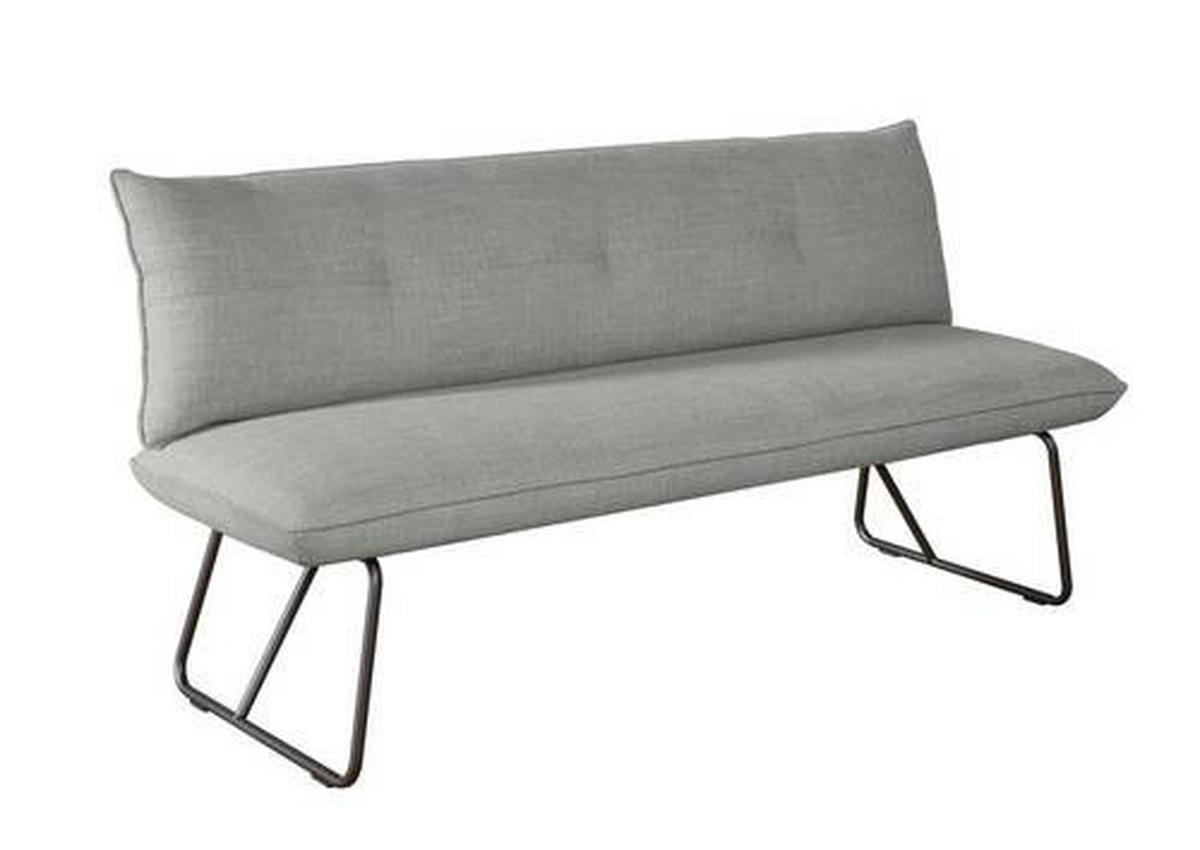 SITZBANK 180/90/70 cm Struktur Grau Metall  - Schwarz/Grau, Design, Textil/Metall (180/90/70cm) - Dieter Knoll