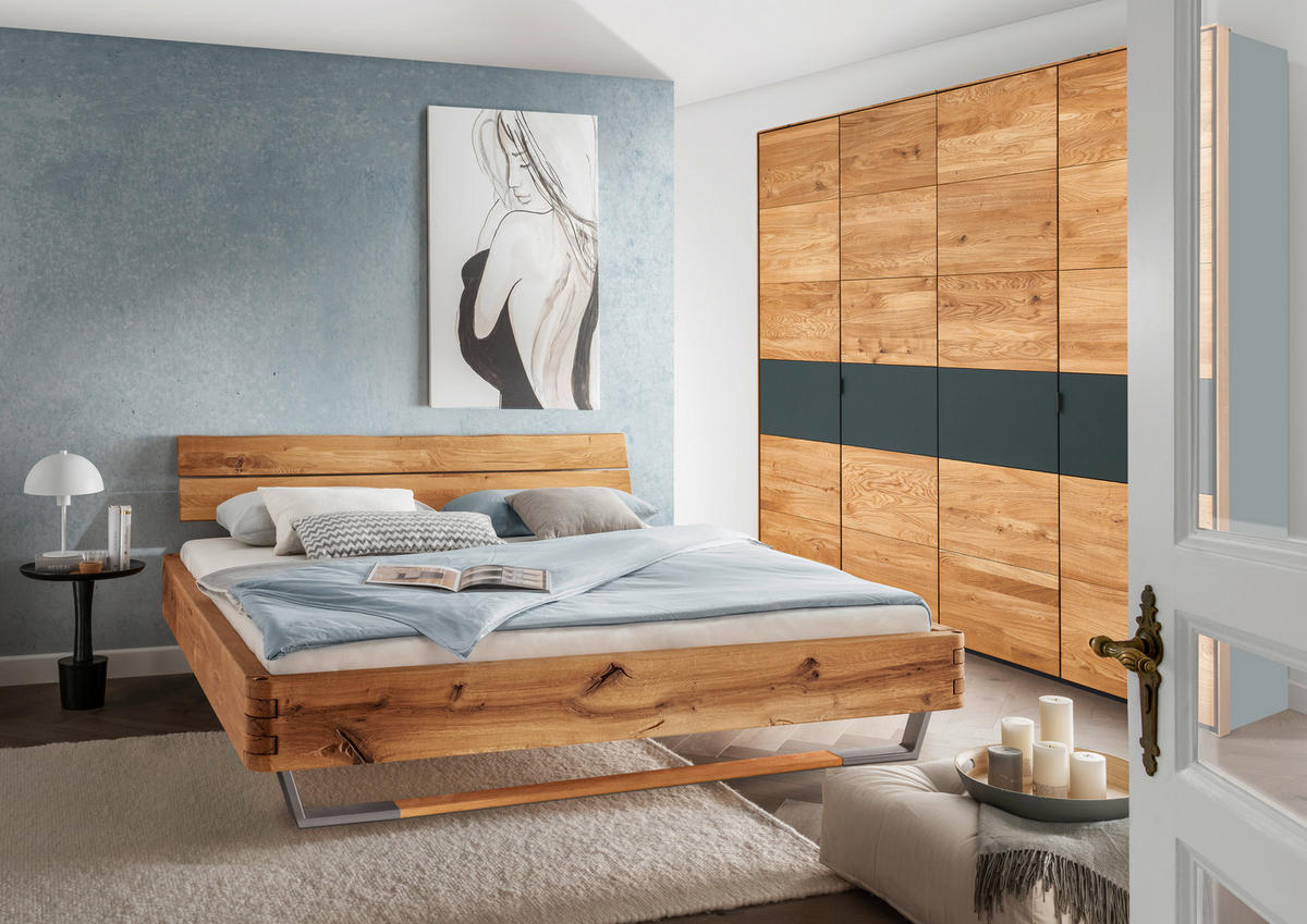 DREHTÜRENSCHRANK 245/218/60 cm,  in Anthrazit, Wildeiche, 4-türig  - Wildeiche/Anthrazit, Design, Holz/Holzwerkstoff (245/218/60cm) - Valnatura