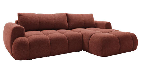 ECKSOFA Dunkelorange Struktur  - Dunkelorange/Schwarz, KONVENTIONELL, Kunststoff/Textil (272/172cm) - Carryhome