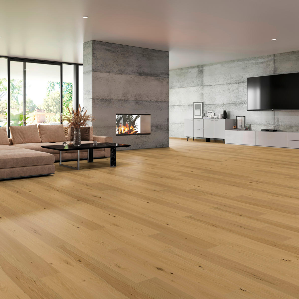 HOLZBODEN Uno Eiche natur 100018701  per  m² - Design, Holz (127/19/0,9cm) - Tilo