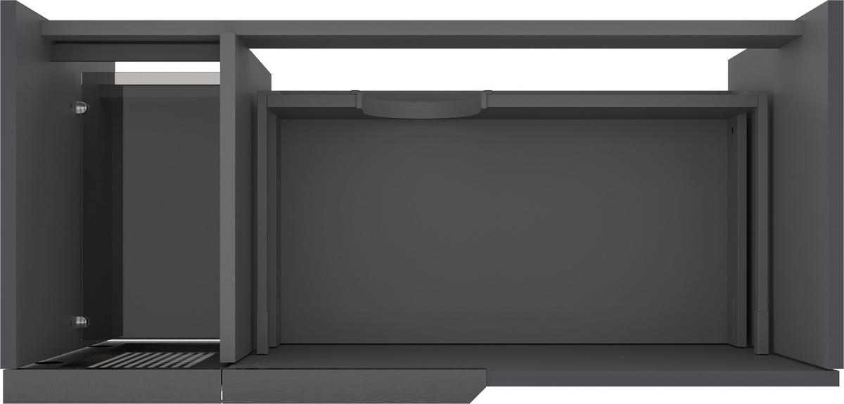 BADEZIMMER 3-teilig  in  - Weiß Hochglanz/Anthrazit, MODERN, Glas/Keramik (100/114/45cm) - MID.YOU