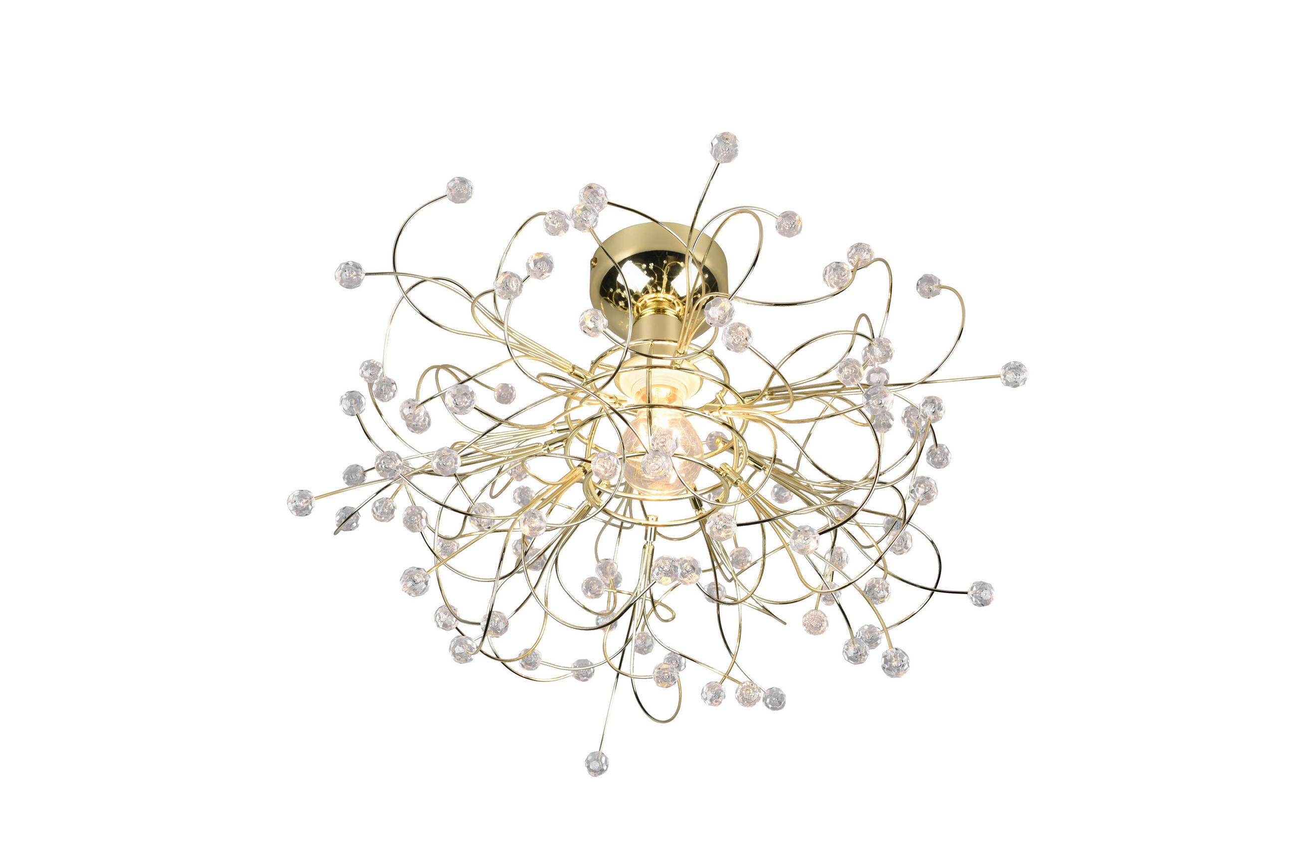 DECKENLEUCHTE  52/35 cm    - Transparent/Messingfarben, Konventionell, Kunststoff/Metall (52/35cm)