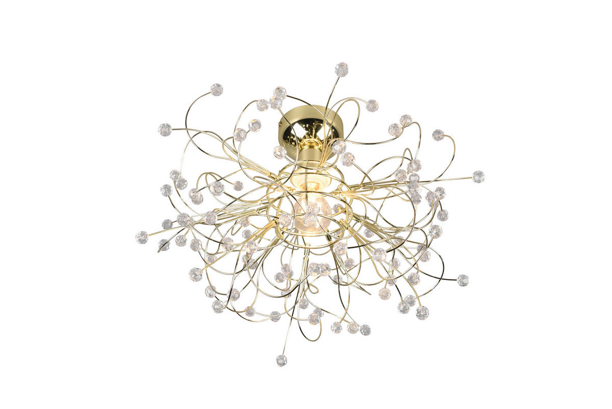 DECKENLEUCHTE  52/35 cm    - Transparent/Messingfarben, Konventionell, Kunststoff/Metall (52/35cm)