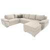 WOHNLANDSCHAFT Creme Mikrofaser  - Chromfarben/Beige, KONVENTIONELL, Textil (219/305/157cm) - Livetastic