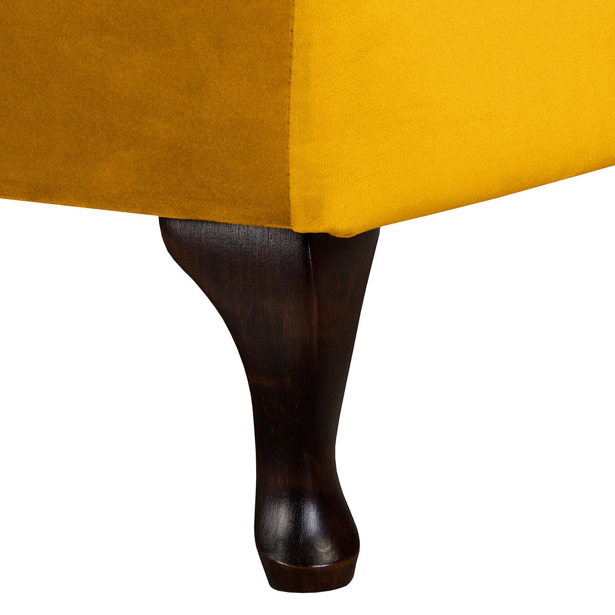 RÉCAMIERE Pako in Samt Senfgelb  - Senfgelb/Braun, Design, Holz/Textil (185/93/75cm) - Livetastic