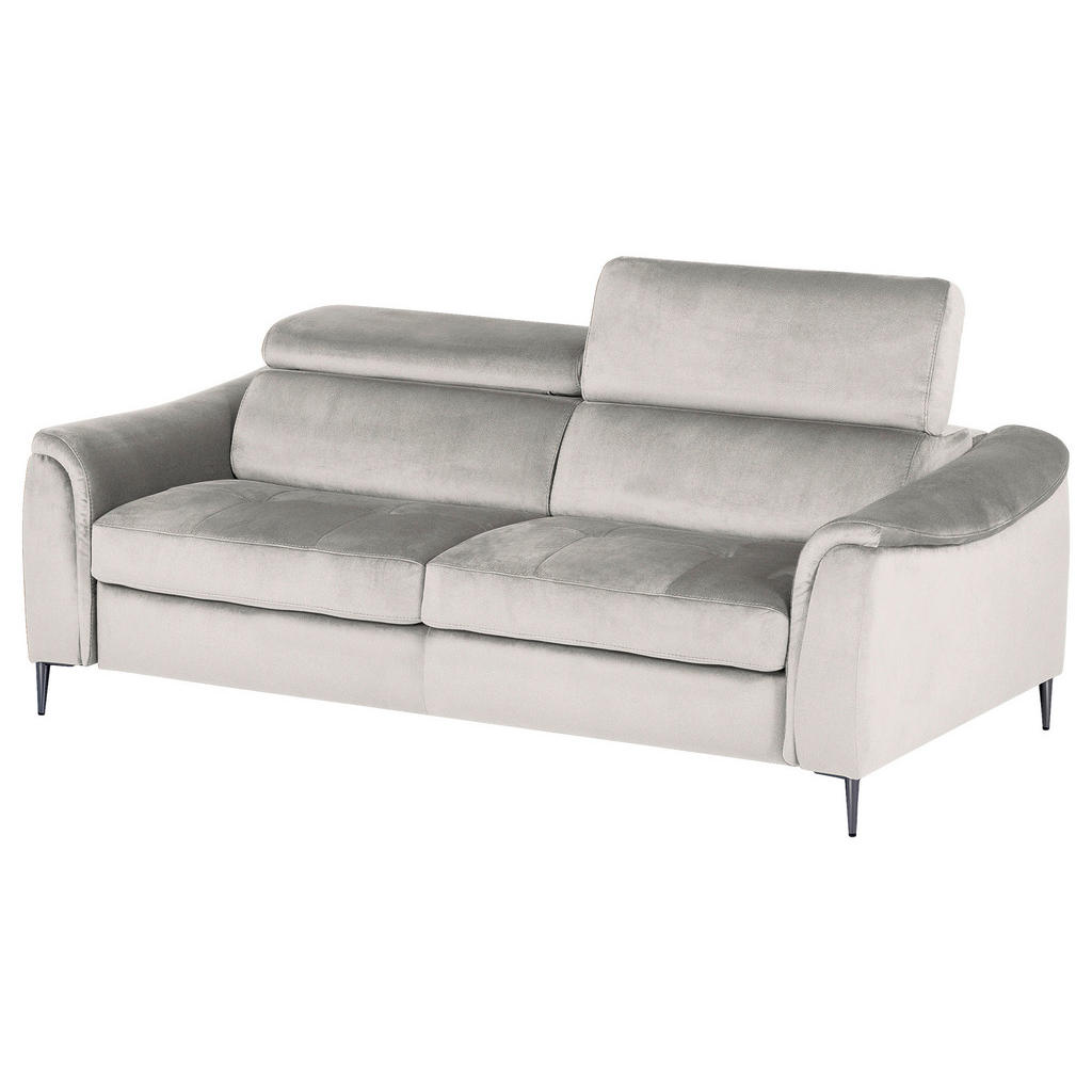 Thumbnail - Mid.you Schlafsofa, Hellgrau, Textil, 3-Sitzer, 203x77-98x103 cm, Made in EU, Bettfunktion erhältlich, Rücken echt, Kind...