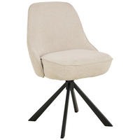 STUHL  in Stahl Flachgewebe  - Beige/Schwarz, Trend, Textil/Metall (52/83,5/56cm) - MID.YOU