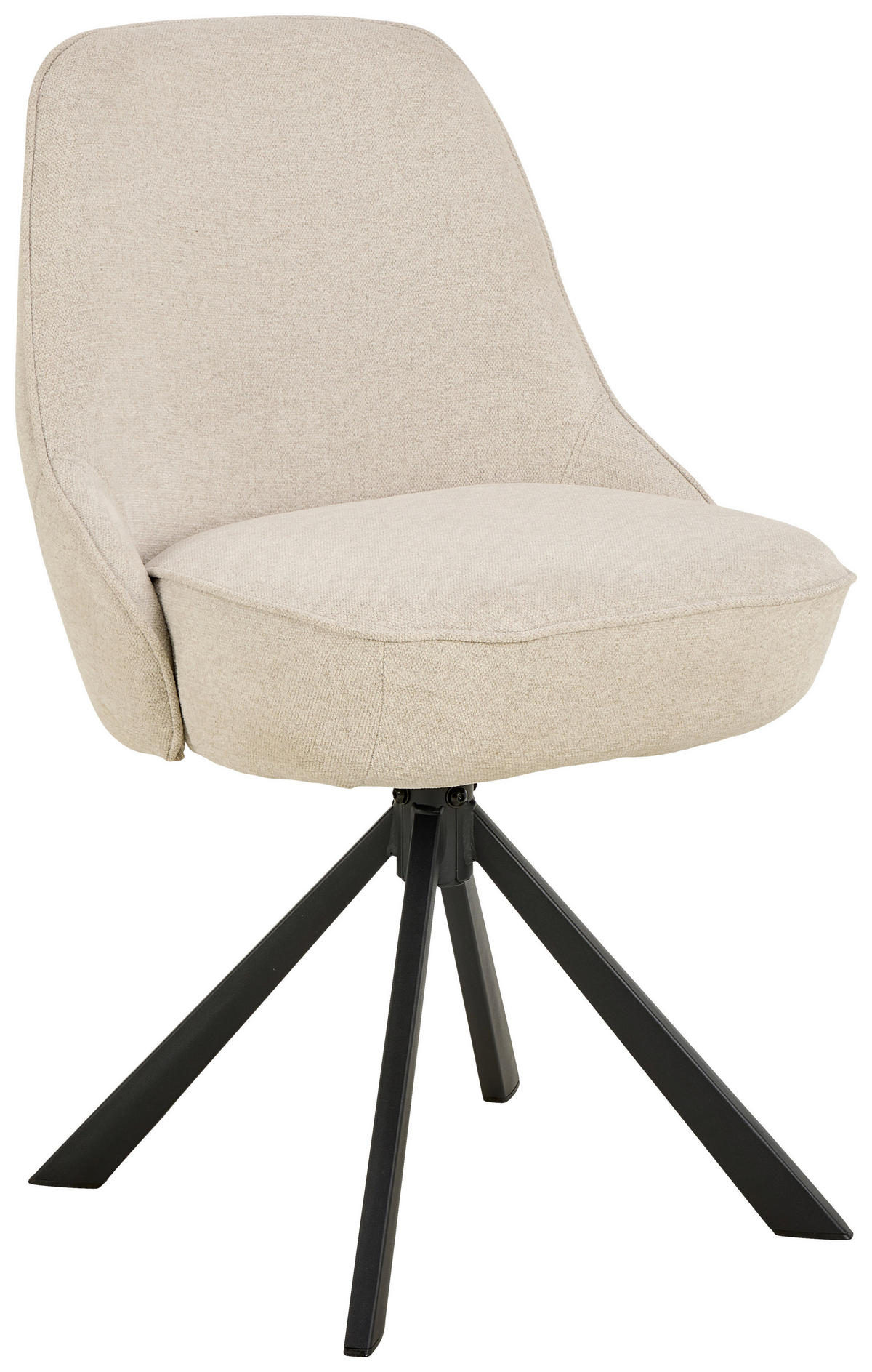 STUHL  in Stahl Flachgewebe  - Beige/Schwarz, Trend, Textil/Metall (52/83,5/56cm) - MID.YOU