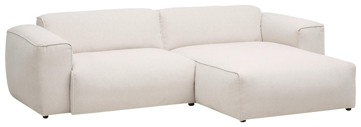 ECKSOFA in Webstoff Beige  265/171 cm  - Beige/Schwarz, Design, Kunststoff/Textil (265/171cm) - home24