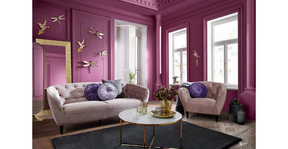 CHESTERFIELD-SOFA in Samt Rosa  - Schwarz/Rosa, Trend, Holz/Textil (191/78/84cm) - Ambia Home