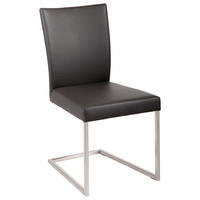 SCHWINGSTUHL  in Edelstahl Echtleder pigmentiert  - Edelstahlfarben/Grau, Design, Leder/Metall (48/90.5/63cm) - Bert Plantagie