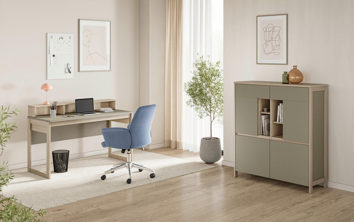 BÜRO erweiterbar, Typenauswahl Eukalyptusholzfarben - Eukalyptusholzfarben, Design, Holzwerkstoff - MID.YOU