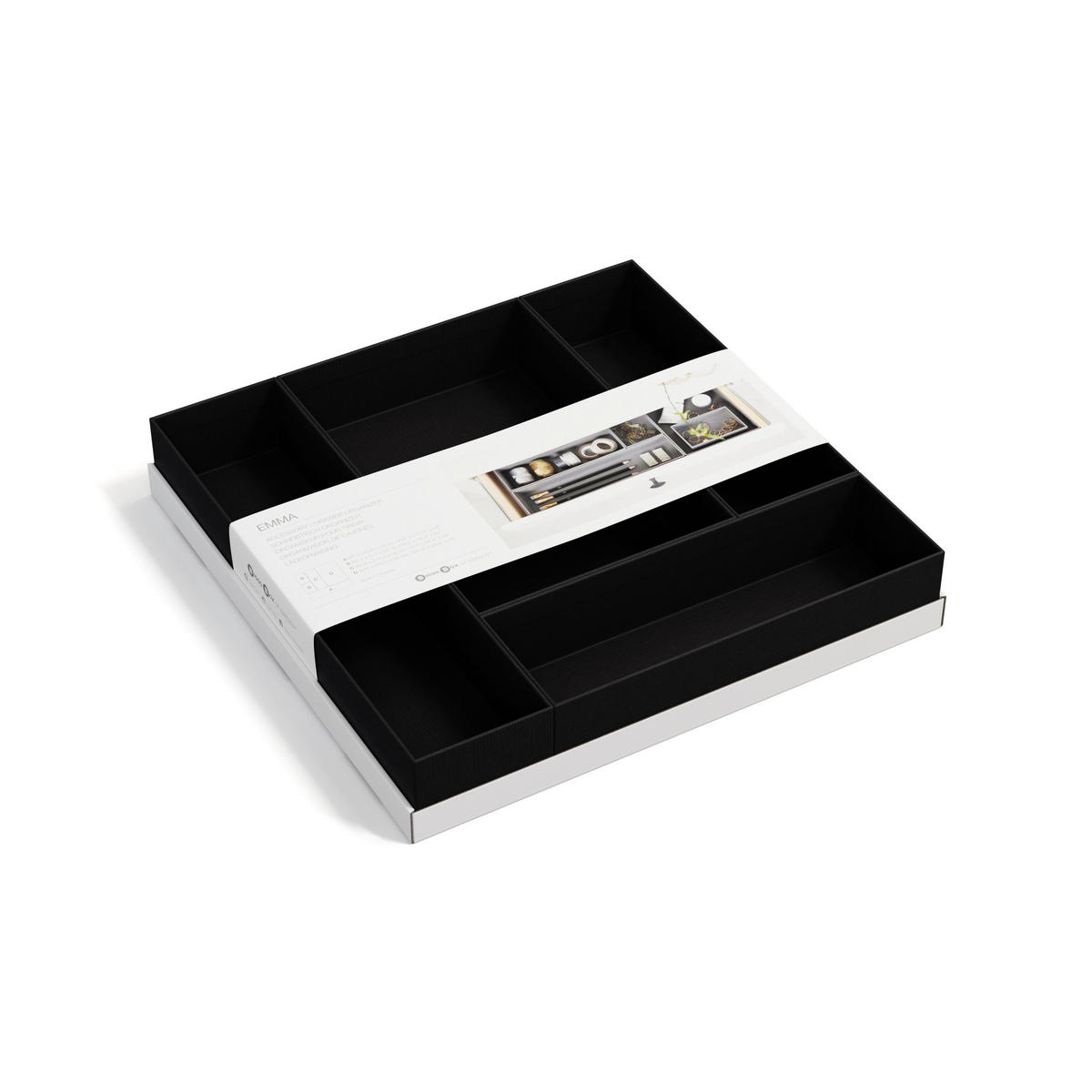 SCHUBLADENBOX    30/30/5 cm  - Schwarz, Basics, Karton/Papier (30/30/5cm)