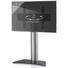 TV-RACK Glas, Metall Schwarz, Silberfarben - Silberfarben/Schwarz, KONVENTIONELL, Glas/Metall (80/111/40cm)