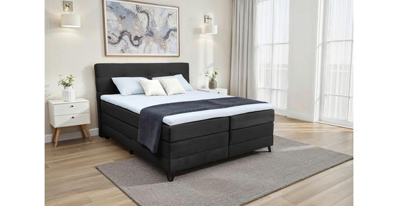 BOXSPRINGBETT 160/200 cm  in Schwarz  - Schwarz, KONVENTIONELL, Textil/Metall (160/200cm) - Carryhome