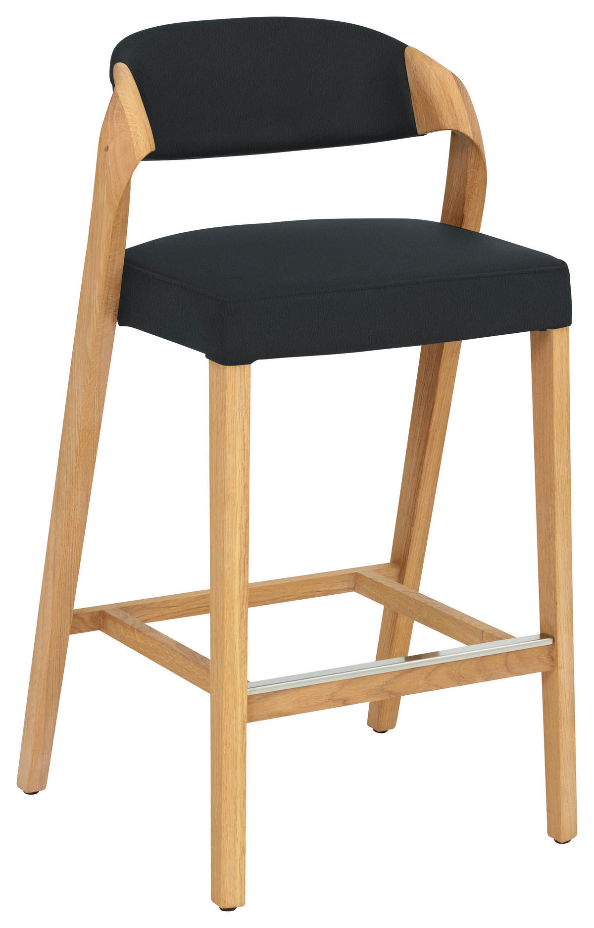 TRESENSTUHL in Eichefarben, Blaugrau  - Eichefarben/Blaugrau, Natur, Leder/Holz (51/93/49cm) - Voglauer