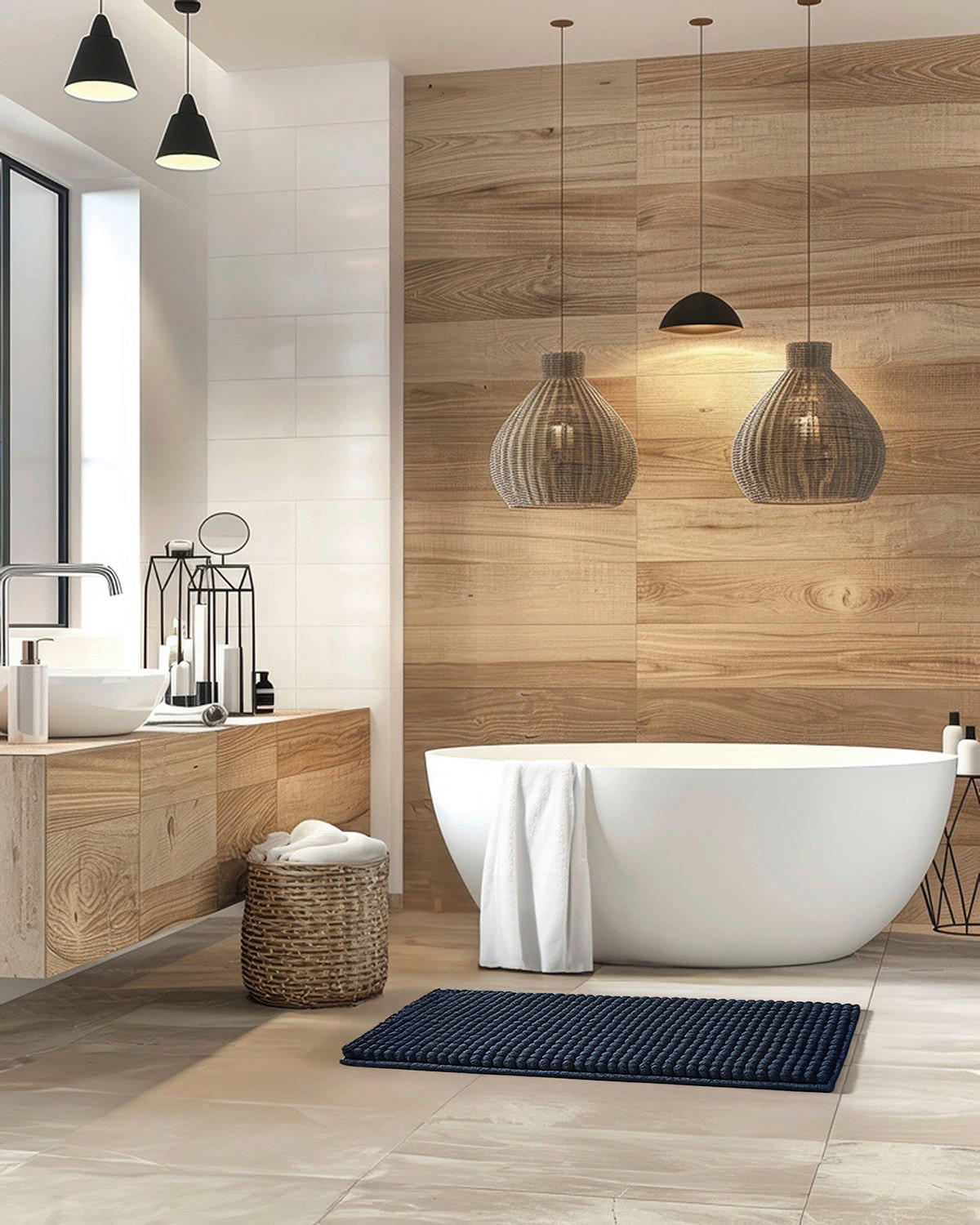 BADEMATTE Anthrazit 60/100 cm  - Anthrazit, Basics, Kunststoff/Textil (60/100cm) - Esposa