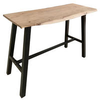 STEHTISCH Akazie massiv Naturfarben, Schwarz  - Schwarz/Naturfarben, MODERN, Holz/Metall (124/51/112cm) - MID.YOU