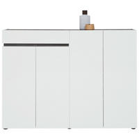 SCHUHSCHRANK Anthrazit, Weiß  - Anthrazit/Schwarz, Design, Holzwerkstoff/Kunststoff (160,3/118,4/34cm) - Voleo