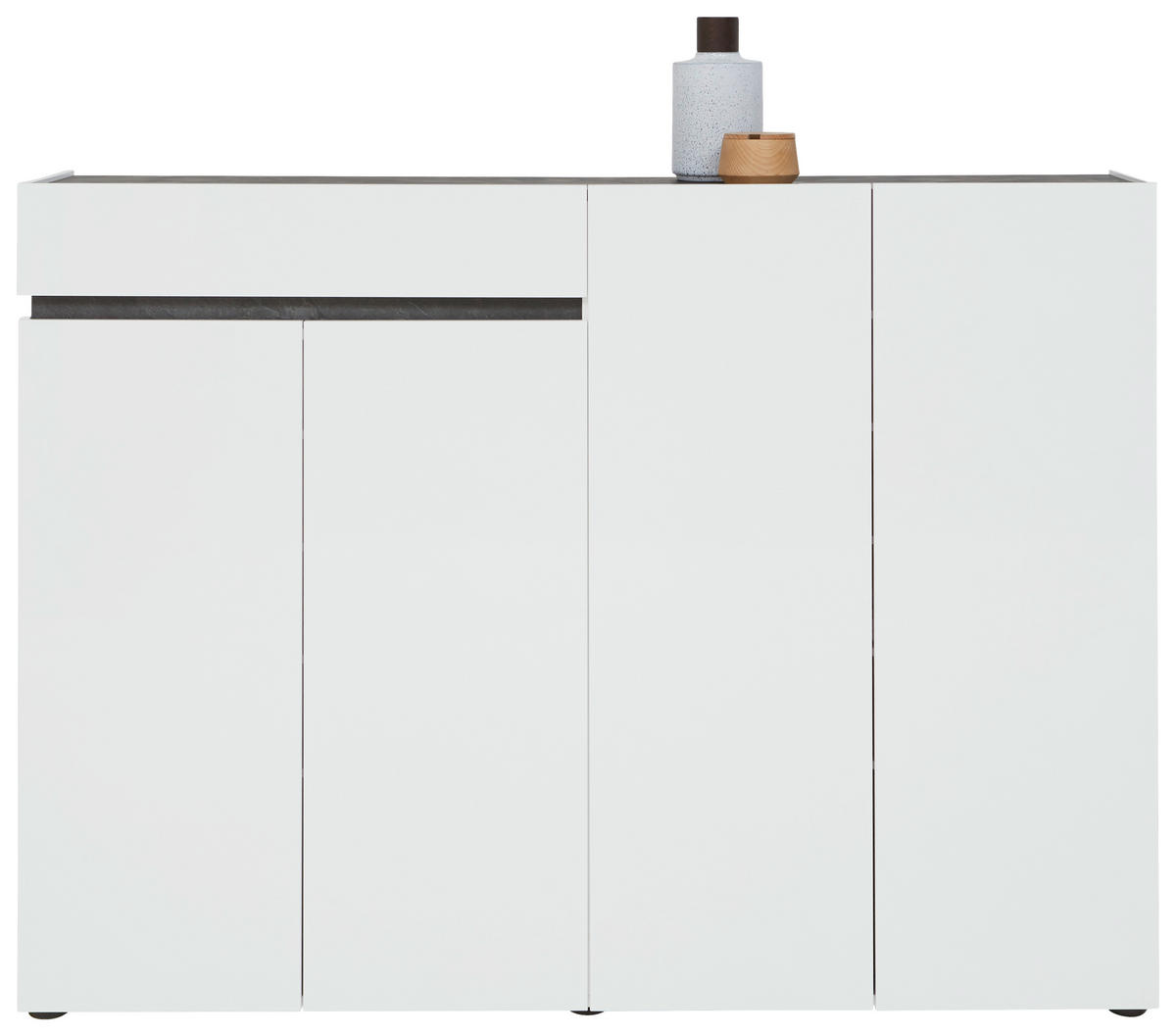 SCHUHSCHRANK Anthrazit, Weiß  - Anthrazit/Schwarz, Design, Holzwerkstoff/Kunststoff (160,3/118,4/34cm) - Voleo